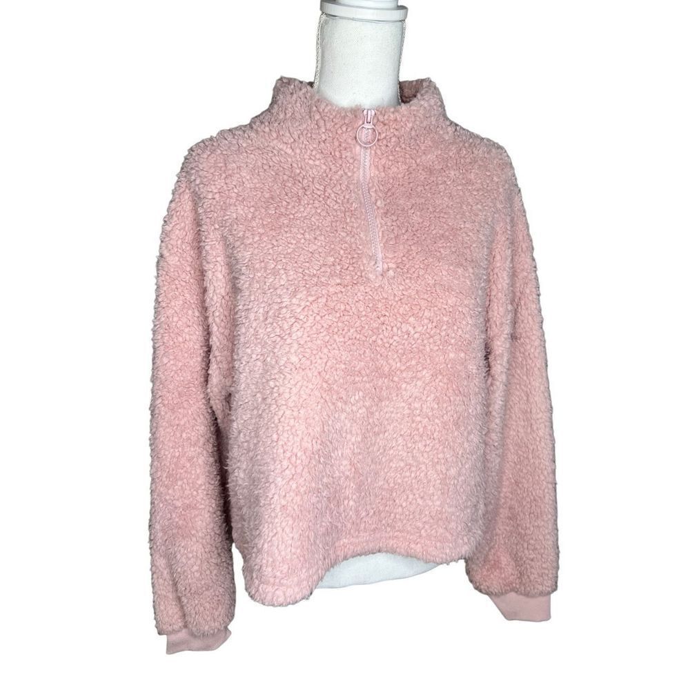 NWT Love Tree Half Zip mock neck brushed Sherpa pull over- extra large